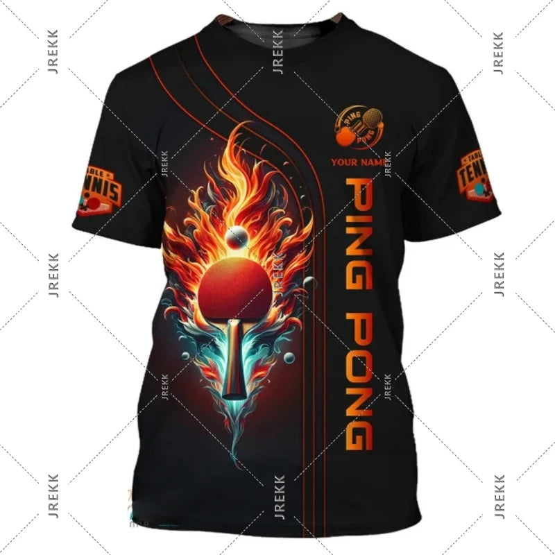 Table Tennis T Shirt For Men Clothes Quick Dry Ping Pong Short Sleeve