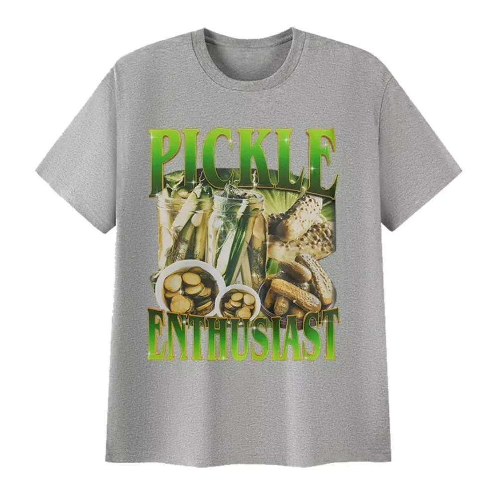Pickle Enthusiast Funny Meme Printed T Shirts Women Humor