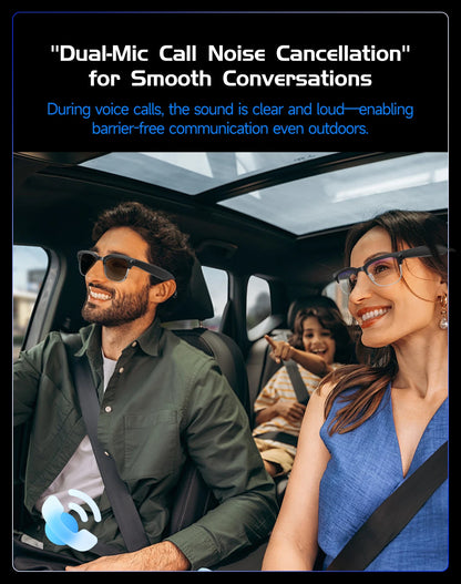 2026 AI Smart Glasses Men with 800W HD Camera Real-time Voice Translation & Call POV Video Recording Smart Eyewear Travel/Vlog