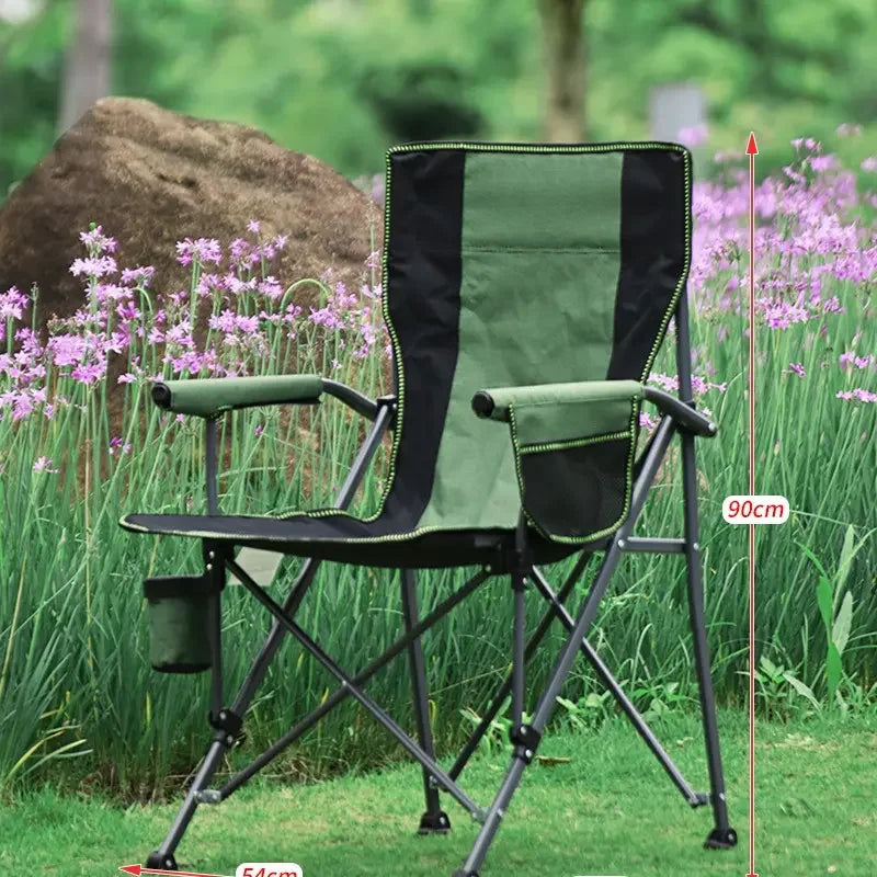Portable Large Armchair Fiing Chair Cam Picnic Barbecue Outdoor Leisure Furniture High Barest Foldable Metal Chair