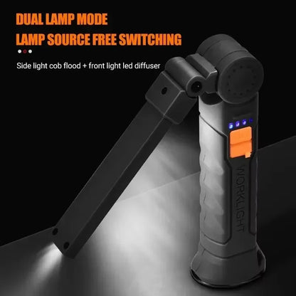 Rechargeable LED Flashlight Work Light with Magnet & Hook