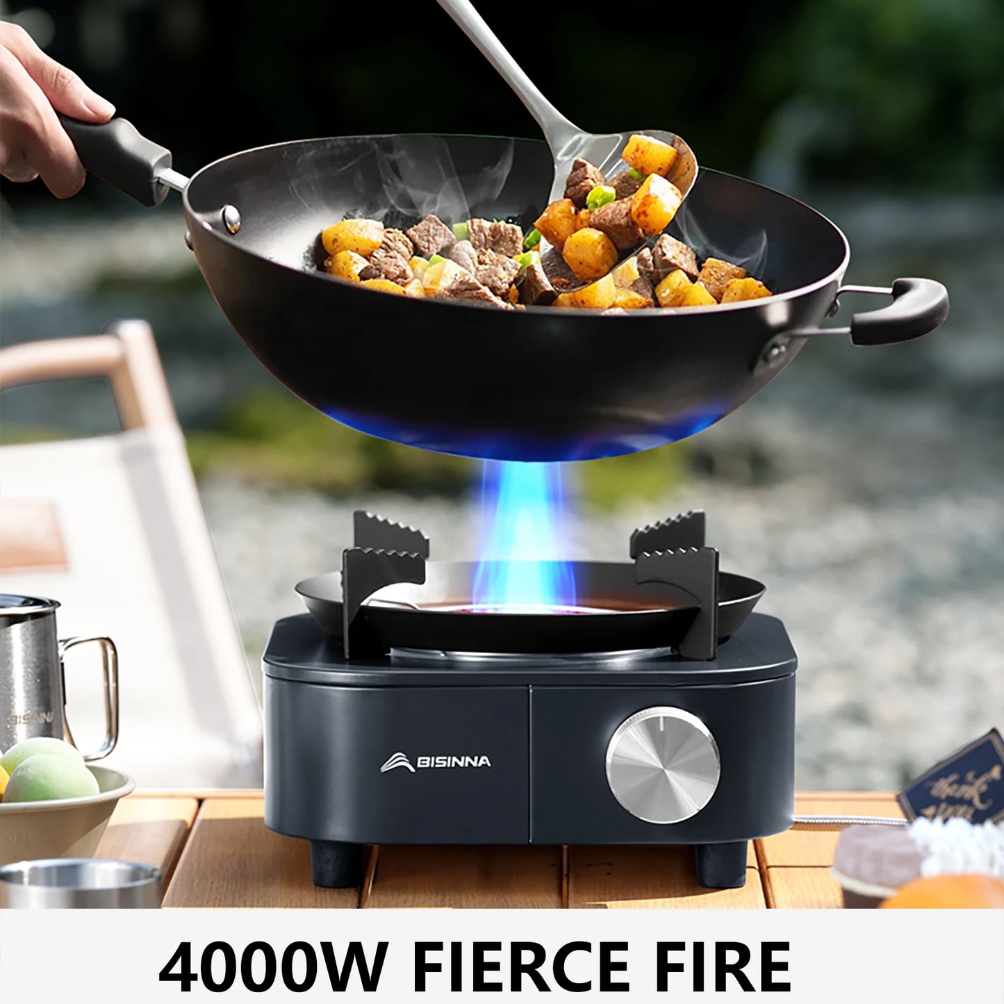 BISINNA 4000W High-power Infrared Stove Portable Lightweight Gas Burner Split Type Stove Outdoor Camping Supplies Picnic Hiking