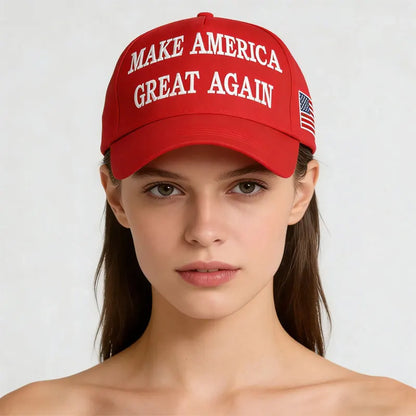 New Four-Season Baseball Cap, Stylish Red, Versatile, Fashionable European and American Style Visor Hat