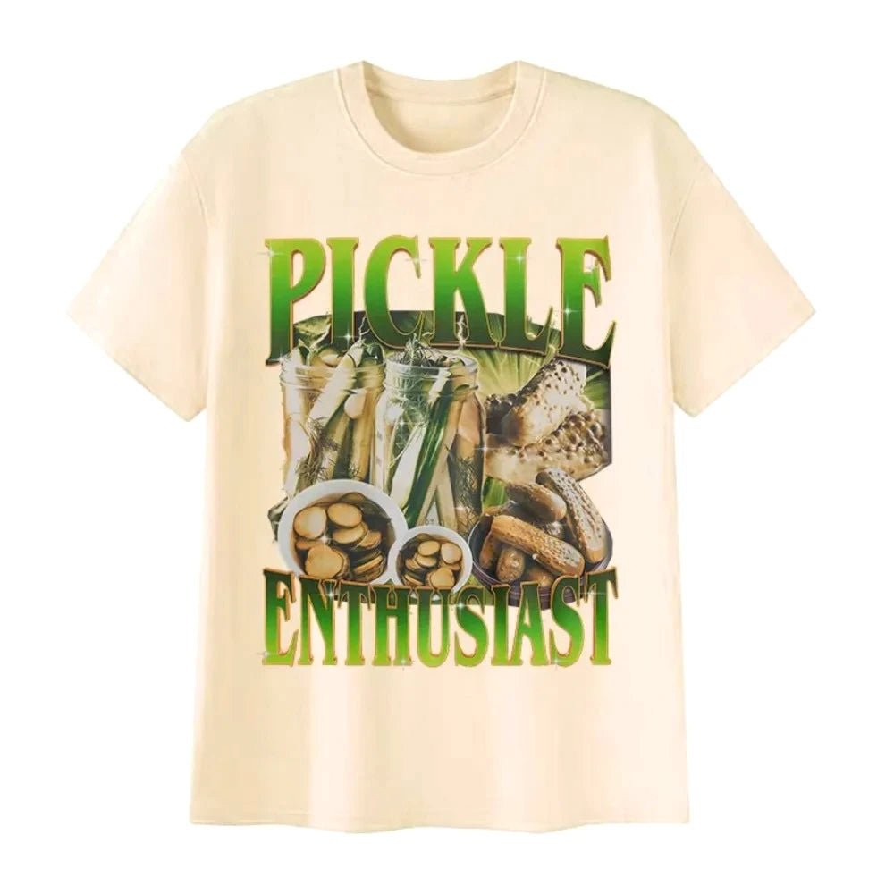 Pickle Enthusiast Funny Meme Printed T Shirts Women Humor