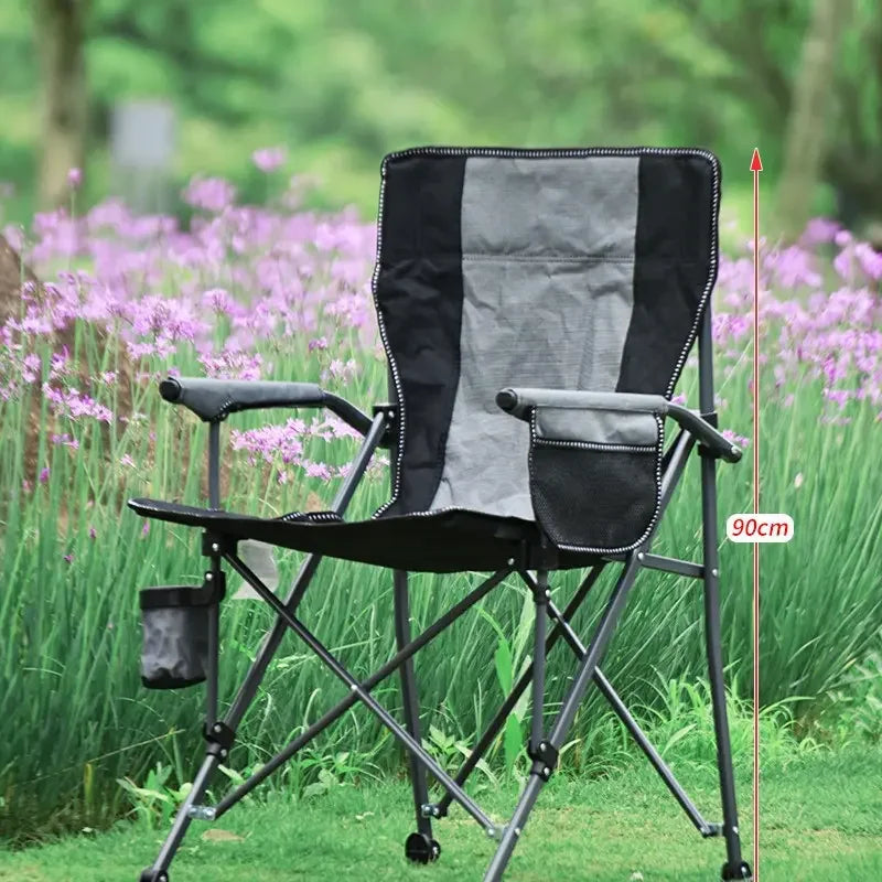 Portable Large Armchair Fiing Chair Cam Picnic Barbecue Outdoor Leisure Furniture High Barest Foldable Metal Chair