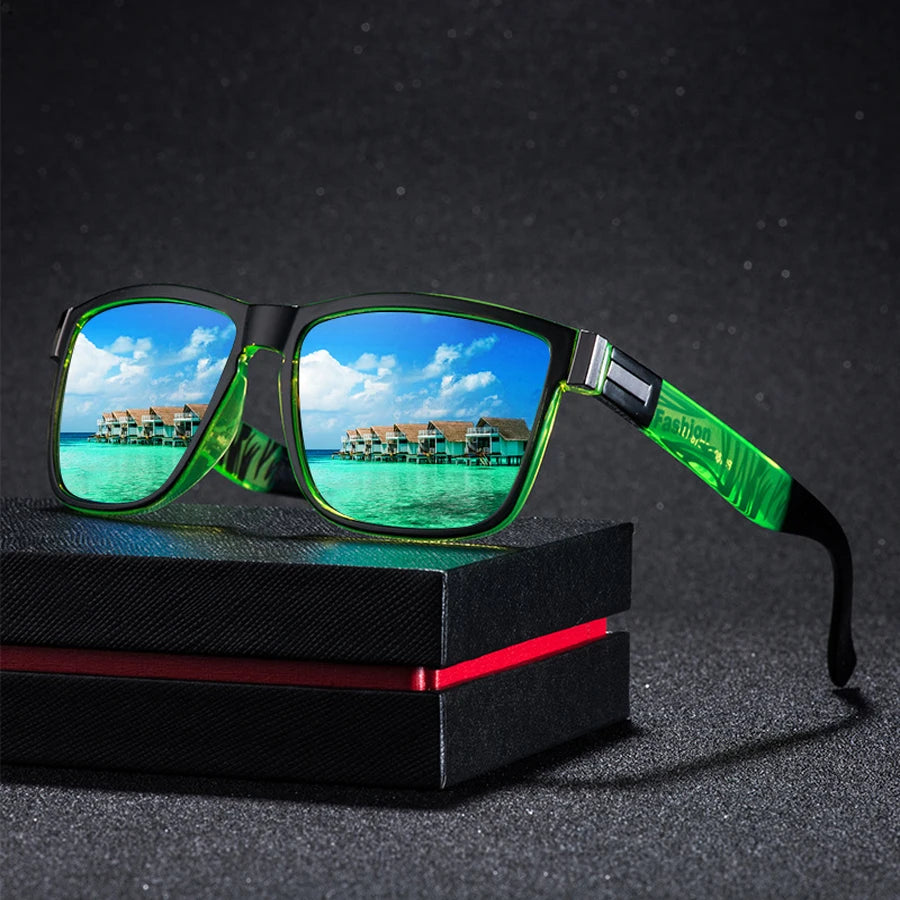 4 PCS Fashion Vintage Pattern Square Sunglasses Men Women Fishing Driving Man Luxury Brand Designer Sun Glasses UV400 Eyewear ﻿