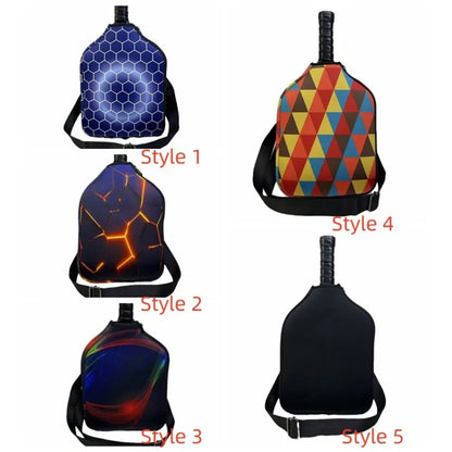 Neoprene Pickleball Racket Sleeve Single Shoulder Strap Zipper Holder