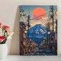 Oil painting style Hayao Miyazaki Fuji Mountain Printed canvas - Wall home decoration