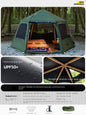 Hexagonal Inflatable Tent Outdoor Camping Overnight Camping Tent Quick Open Portable Folding Rainproof Sunproof Air Tent