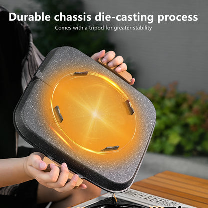 BISINNA Square BBQ Grill Pan Non Stick Stovetop Barbeque Tray Korean Roasting Grill Plate Outdoor Camping Supplies
