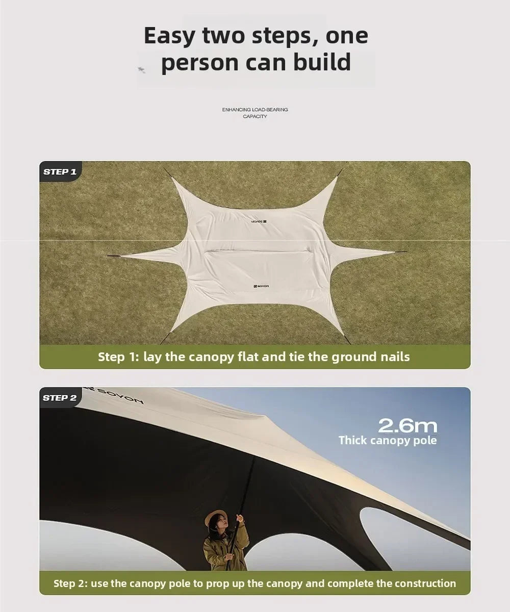 Outdoor Camping Light Shielding Hexagonal Canopy Tent, Instant Pop-up Convenient Sunshade,outdoor Multi Person Camping Equipment