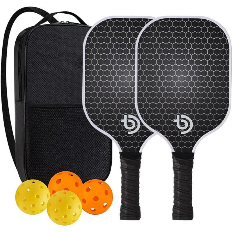 Pickleball Paddles Set of 2 Fiberglass Pickleball Set with Non-Slip