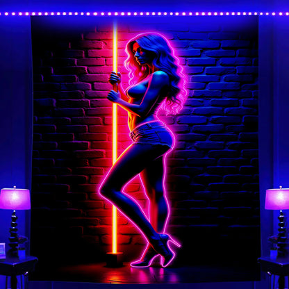 VIKAMA Neon Art Tapestry Human cyber funk Home Decor