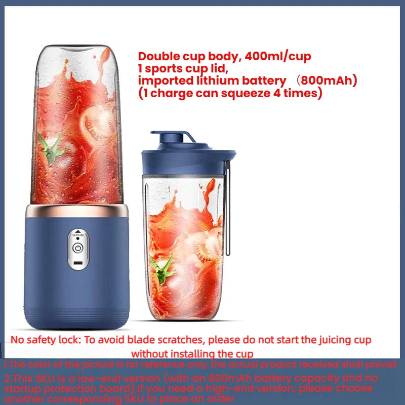 HOMEFISH 1PCS Juice Extractor Portable Rechargeable