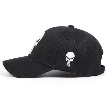 Unisex Skull Head Embroidery Baseball Caps Spring Autumn Outdoor Adjustable Casual Hats Sunscreen Hat