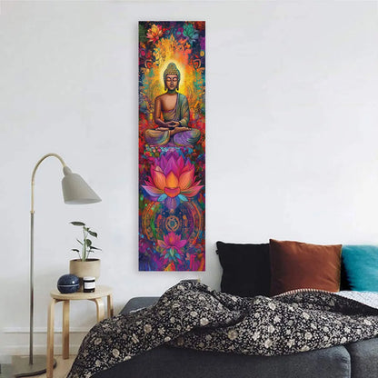 Buddha Statues And Lotus Wall Decoration