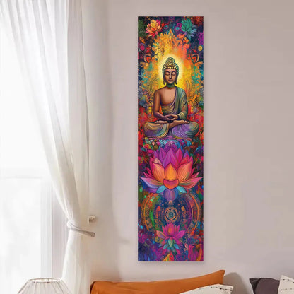 Buddha Statues And Lotus Wall Decoration