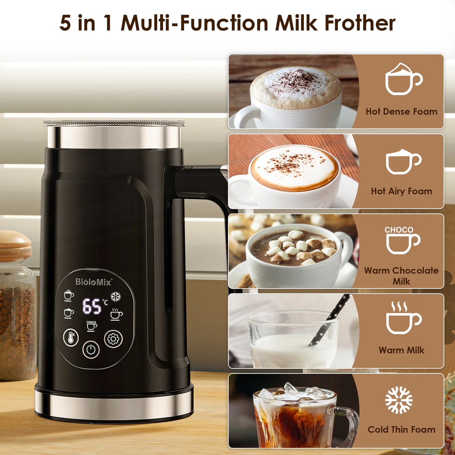 Hot And Cold Foam Maker Milk Warmer