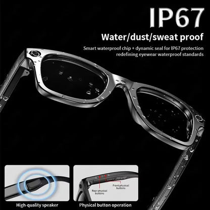 2026 Smart Glasses Men 8MP Camera WiFi Bluetooth Touch Control IP67 Waterproof AI Translation Noise Cancelling AI Glasses Women