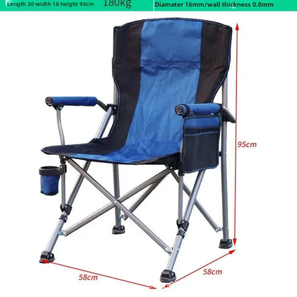 Portable Large Armchair Fiing Chair Cam Picnic Barbecue Outdoor Leisure Furniture High Barest Foldable Metal Chair