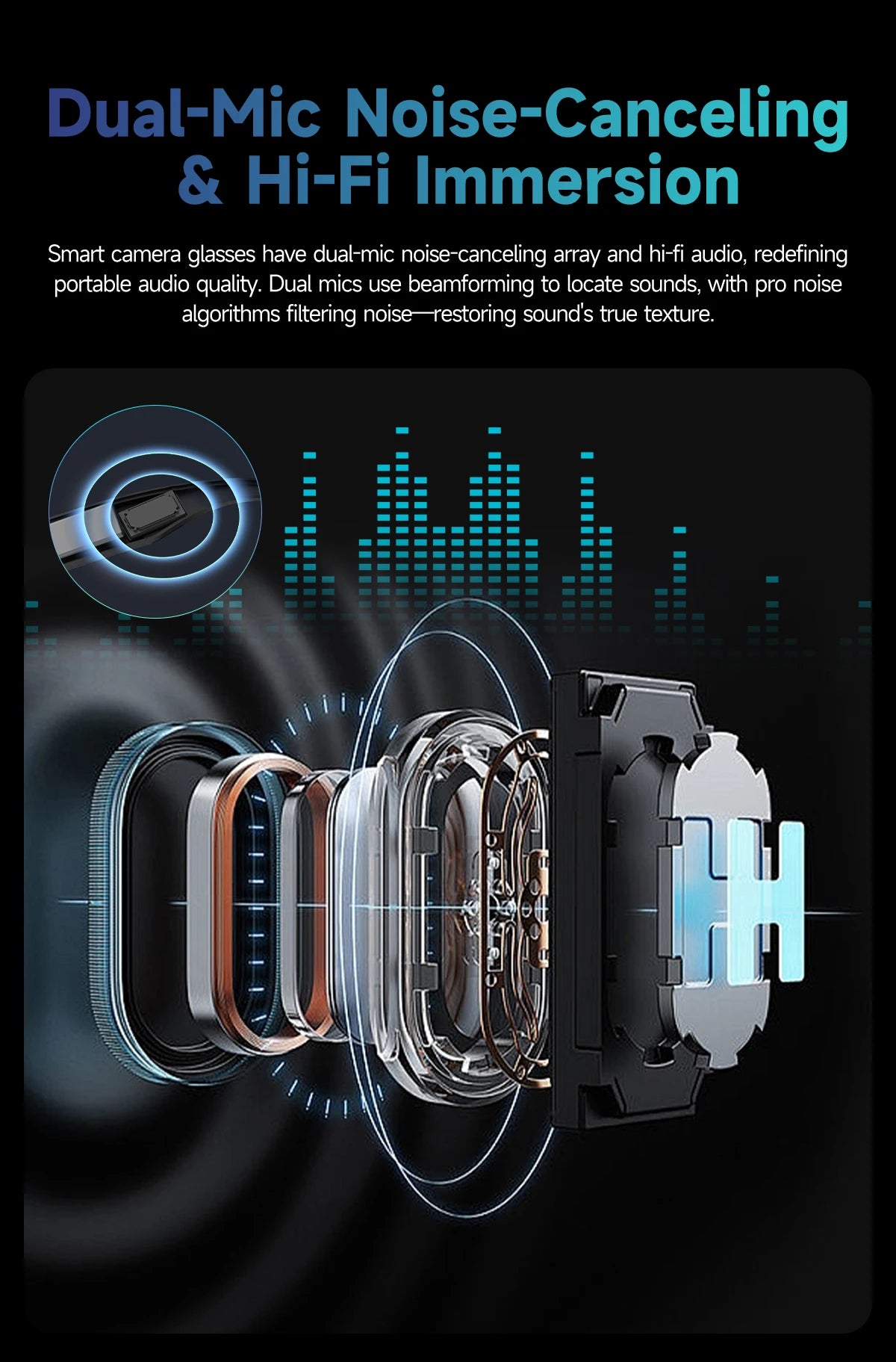 2026 Smart Glasses Men 8MP Camera WiFi Bluetooth Touch Control IP67 Waterproof AI Translation Noise Cancelling AI Glasses Women