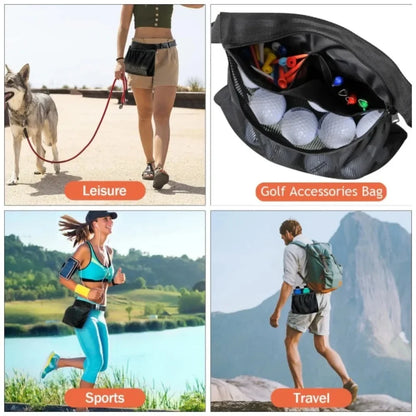 Tennis Pickleball Ball Holder Waist Pack Capacity w/ Quick-Release Belt