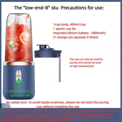 HOMEFISH 1PCS Juice Extractor Portable Rechargeable