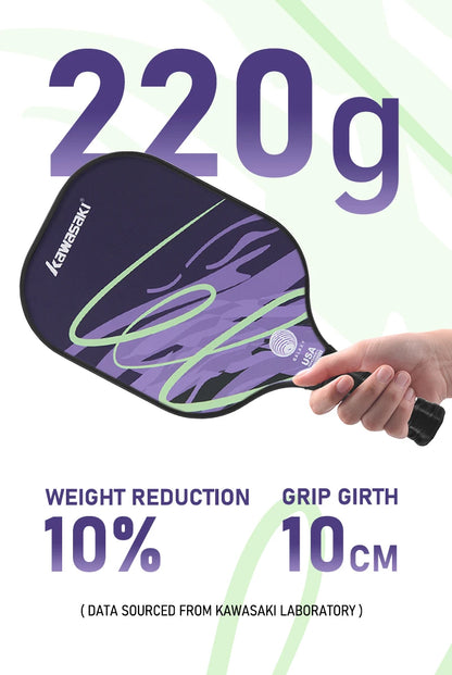 Kawasaki Pickleball Paddle Durable PP Honeycomb Core Fiberglass