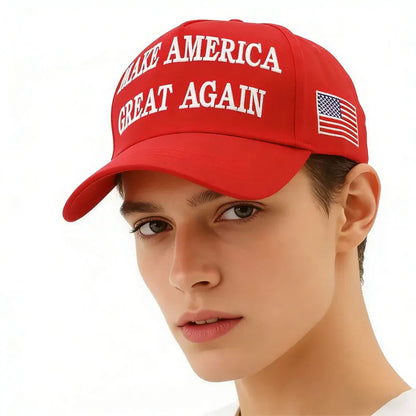 New Four-Season Baseball Cap, Stylish Red, Versatile, Fashionable European and American Style Visor Hat