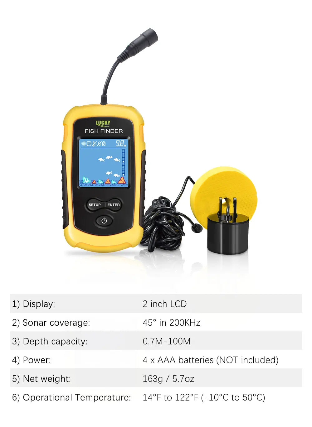 Alarm 100M Portable Sonar Fish Finders