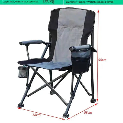 Portable Large Armchair Fiing Chair Cam Picnic Barbecue Outdoor Leisure Furniture High Barest Foldable Metal Chair