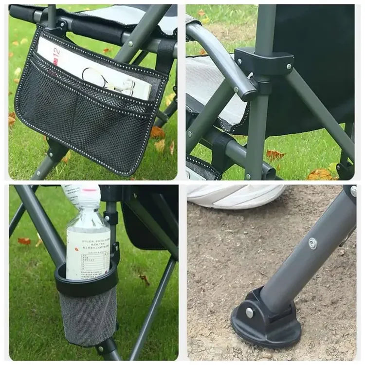 Portable Large Armchair Fiing Chair Cam Picnic Barbecue Outdoor Leisure Furniture High Barest Foldable Metal Chair