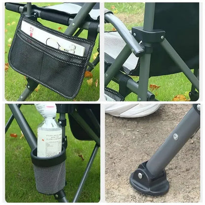 Portable Large Armchair Fiing Chair Cam Picnic Barbecue Outdoor Leisure Furniture High Barest Foldable Metal Chair