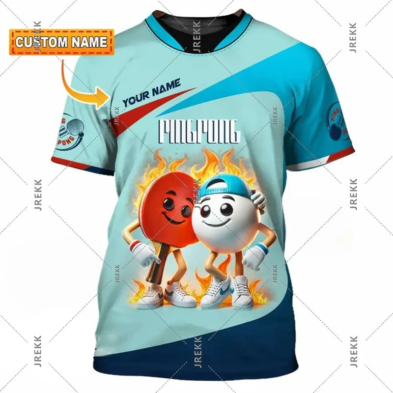 Table Tennis T Shirt For Men Clothes Quick Dry Ping Pong Short Sleeve
