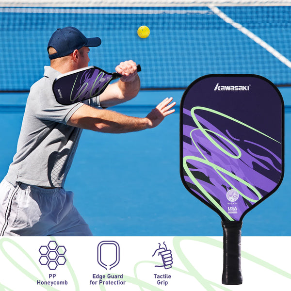 Kawasaki Pickleball Paddle Durable PP Honeycomb Core Fiberglass