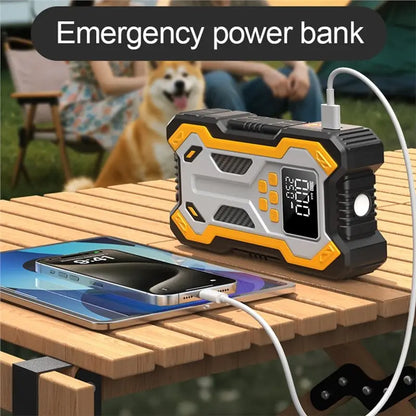 Exclusive Car Jump Starter 10000Mah With Air Compressor Portable Booster Including LCD Screen