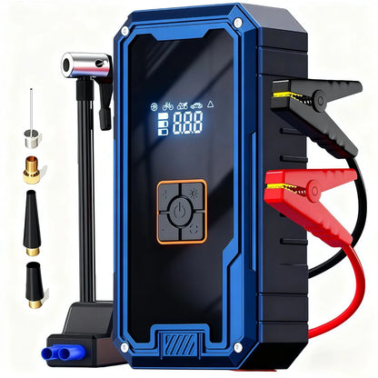 Portable Car Jump Starter with Air Compressor,3000A 99800mAh Portable Jump Box,Power Bank & Jump Cables for 9L Gas and 8L Diesel