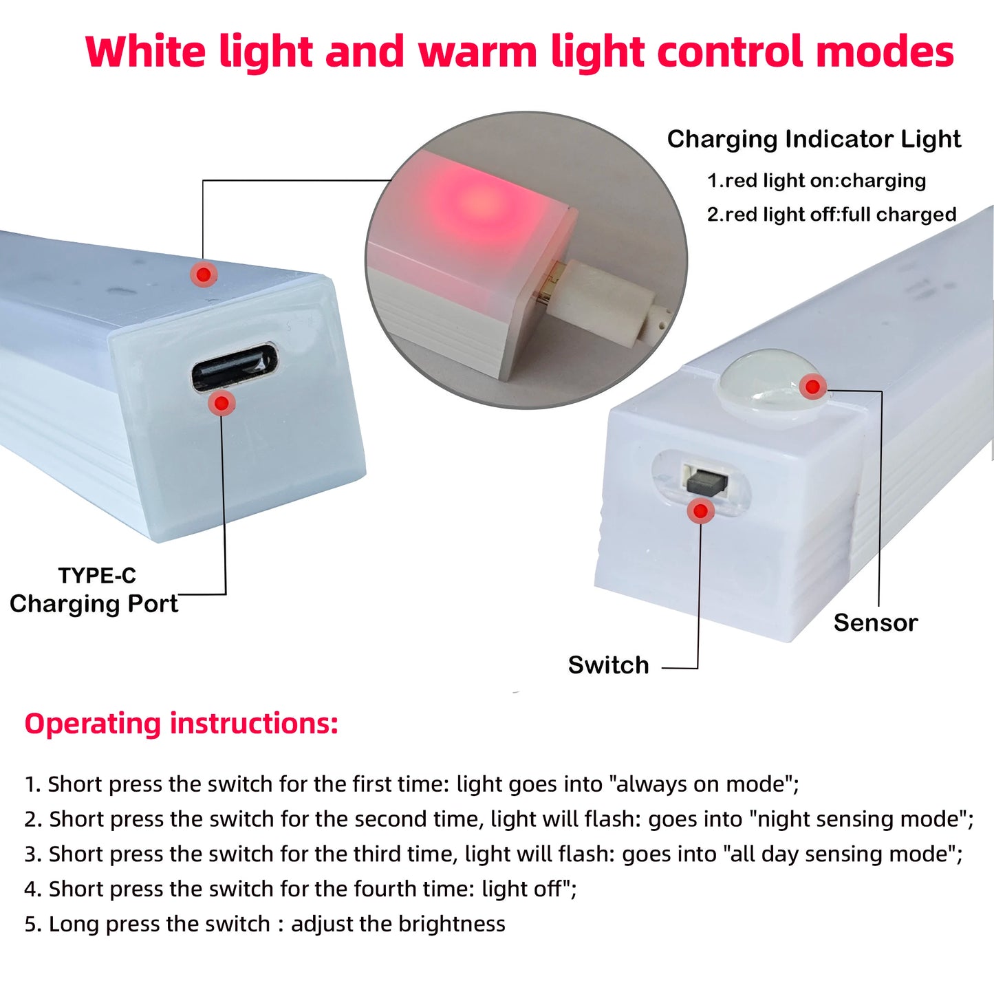 Wireless Rechargeable LED Night Lights Motion Sensor Lights