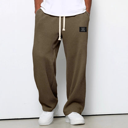 Waffle Straight Pants Fashion Brand Loose Loose